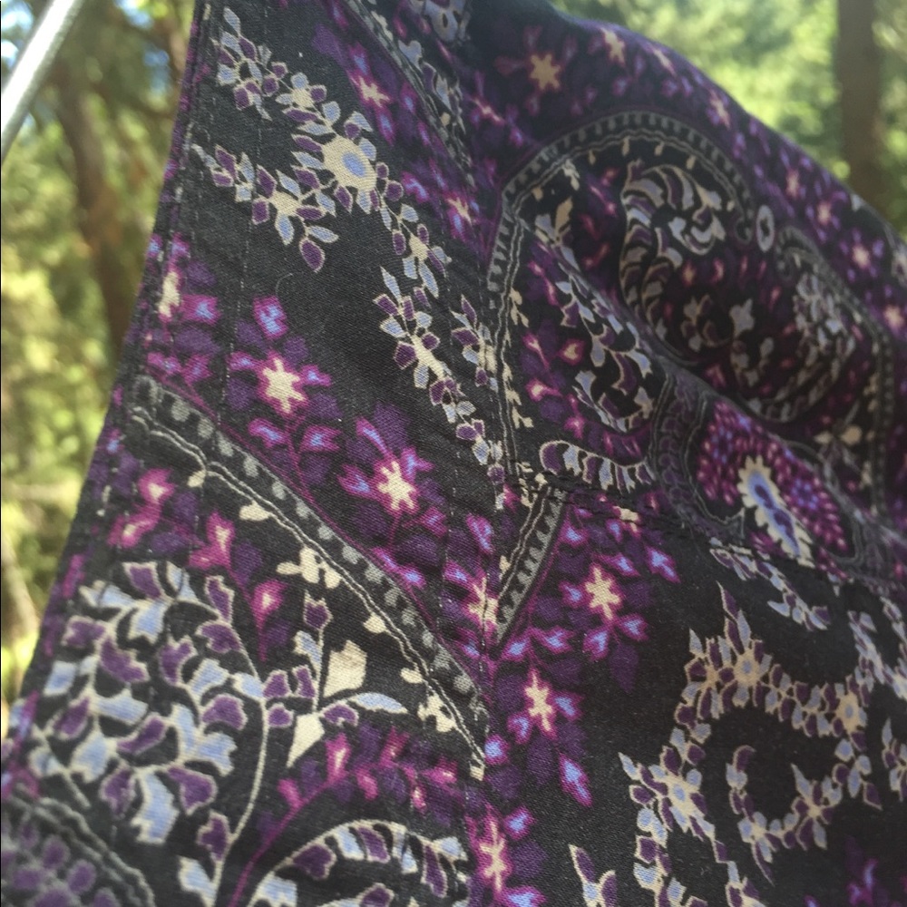 Charter Club A line cotton paisley purple print, free shipping,midi skirt HP24 - Picture 3 of 15